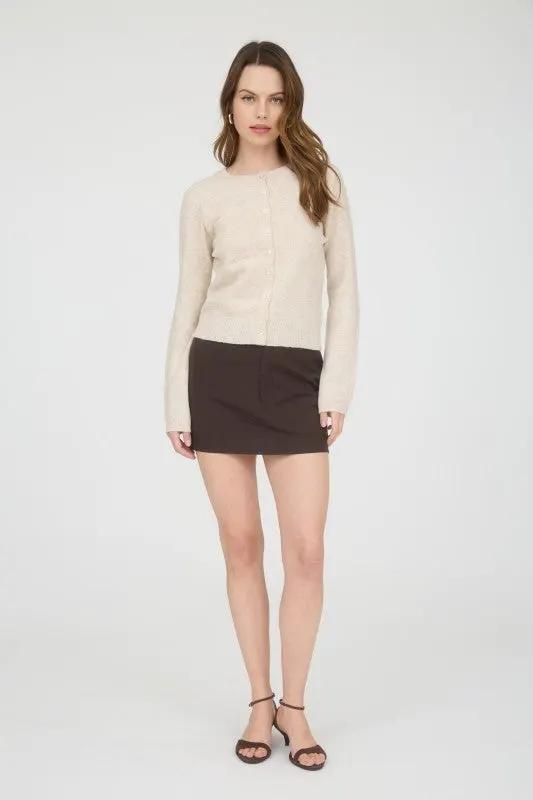 Suéter Cardigan de Dama Cuello Redondo Manga Larga Botones by Blu Pepper