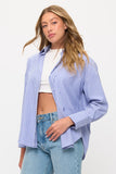 Camisa de rayas azul oversize para mujer