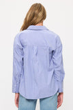 Camisa de rayas azul oversize para mujer