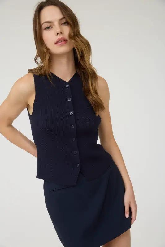 Falda Mini Azul Elástica con Cinturón by Blu Pepper