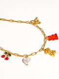 18k Gold Non-tarnish Gummy Bear Charm Necklace