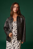 Chamarra Oversize de Cuero Sintético 🖤 Estilo Urbano Moderno | Oversized Faux Leather Jacket