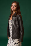 Chamarra Oversize de Cuero Sintético 🖤 Estilo Urbano Moderno | Oversized Faux Leather Jacket