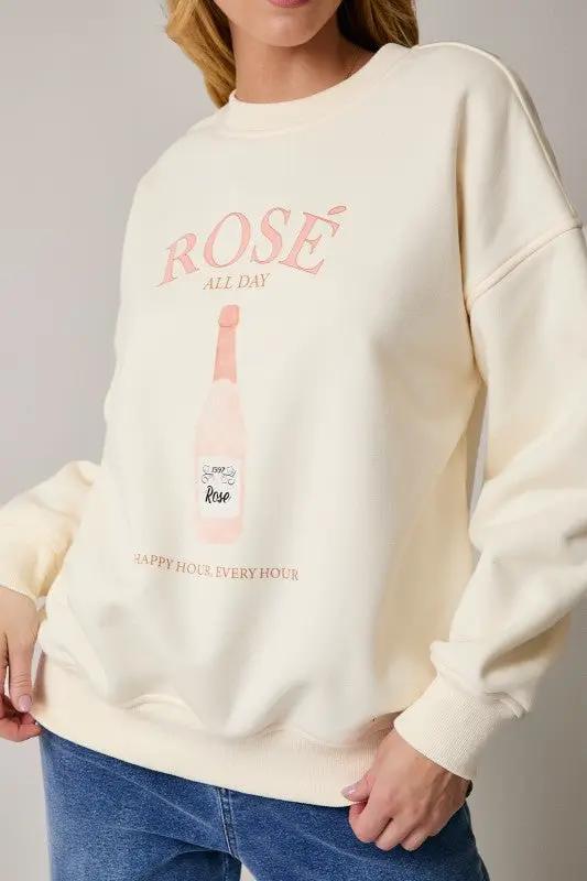 Sudadera Rosa "Rose" de Felpa para Mujer by Sunday Edition by LE LIS