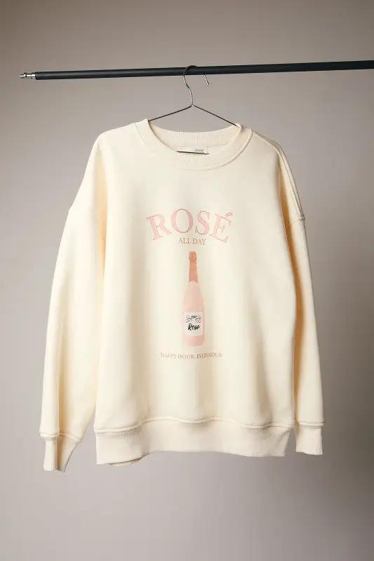 Sudadera Rosa "Rose" de Felpa para Mujer by Sunday Edition by LE LIS