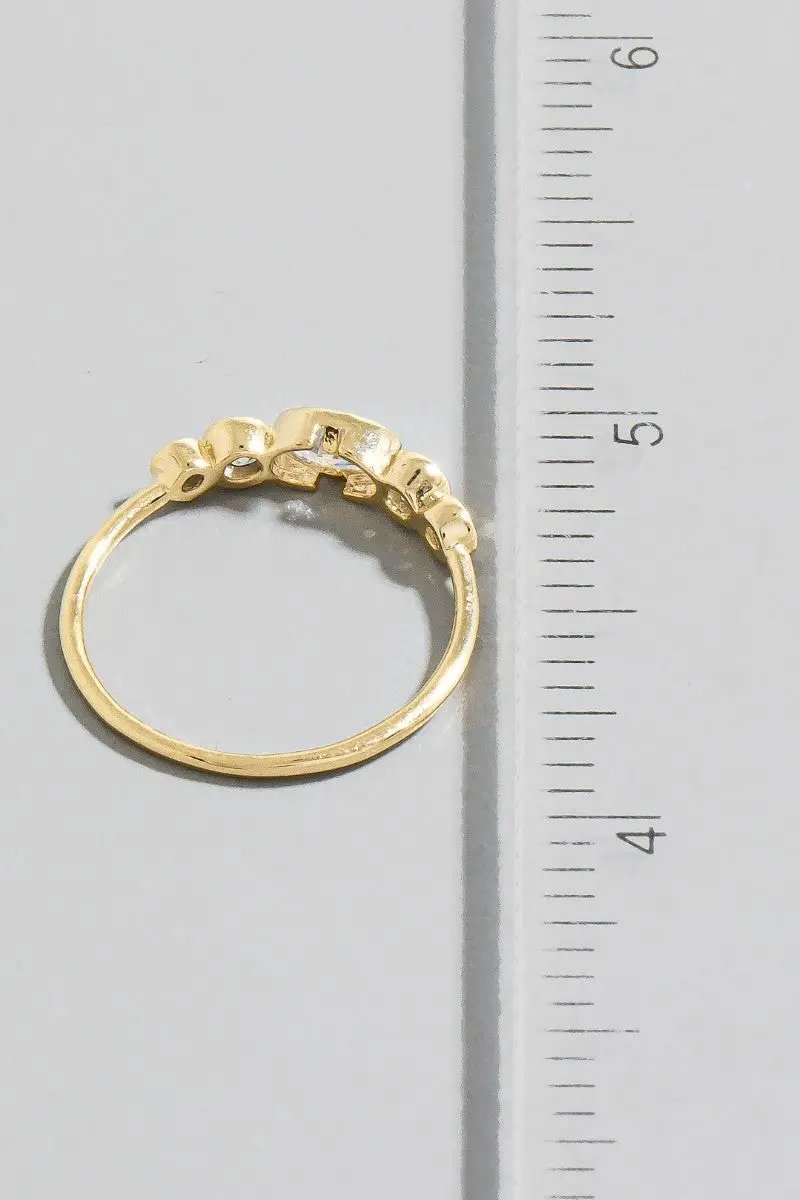 Gold Dipped Cz Oval Station Ring by Fame Accessories