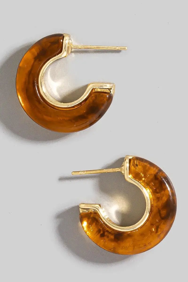 Pendientes de Aro Redondos de Resina by Fame Accessories