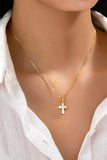 Non Tarnish Crystal Cross Pendant Necklace
