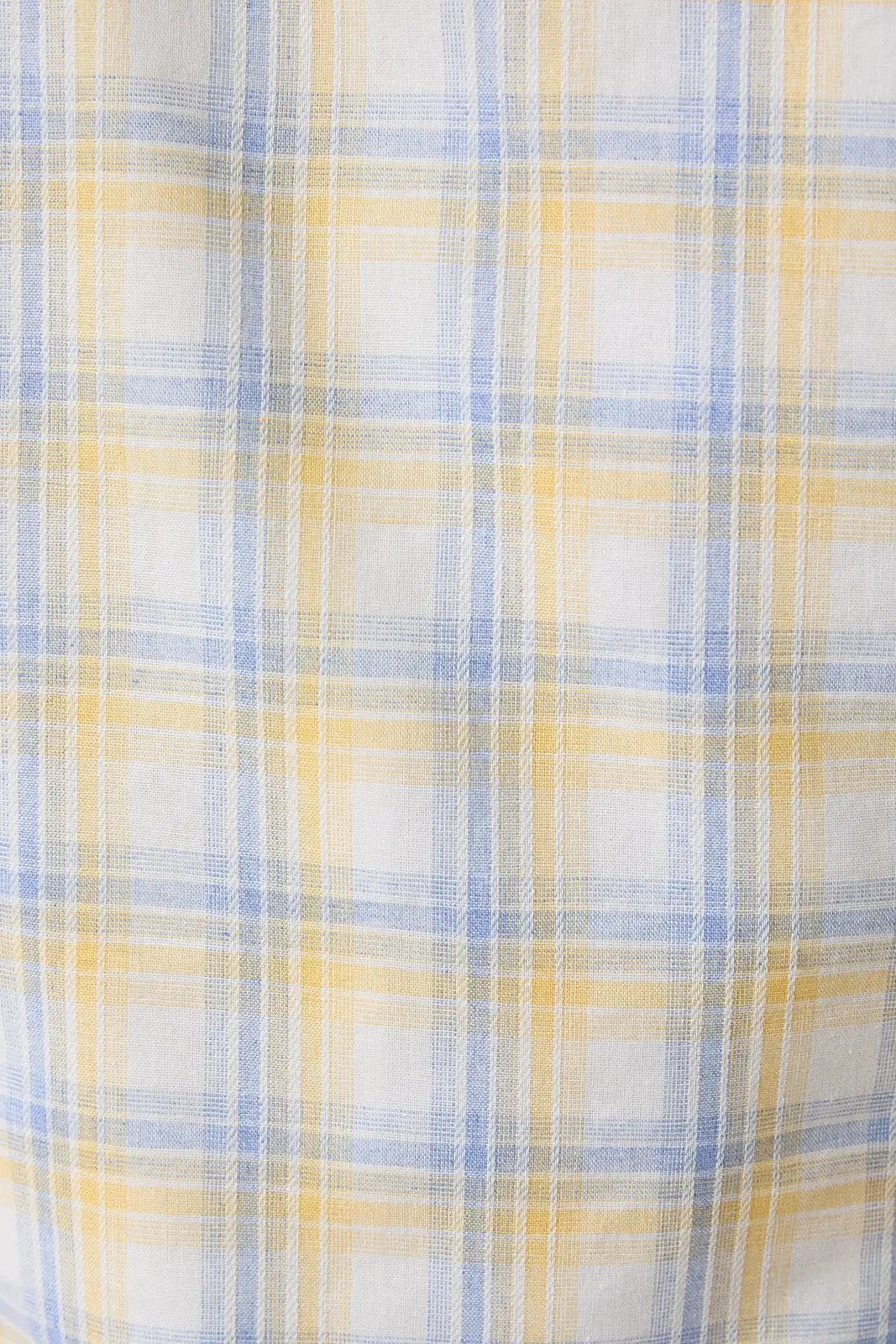 LE LIS Plaid Round Neck Button Front Vest Top – Yellow Blue Cotton Woven Sleeveless Top - Skirt Sets