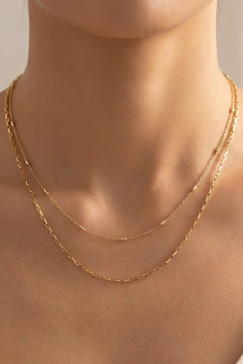 Collar de Cadena de Dos Capas Estilo Minimalista by Fame Accessories