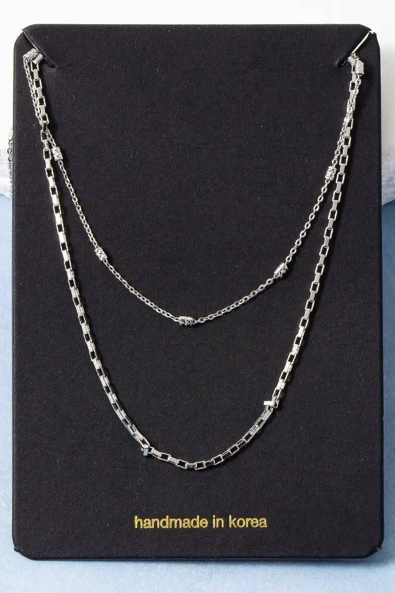 Collar de Cadena de Dos Capas Estilo Minimalista by Fame Accessories