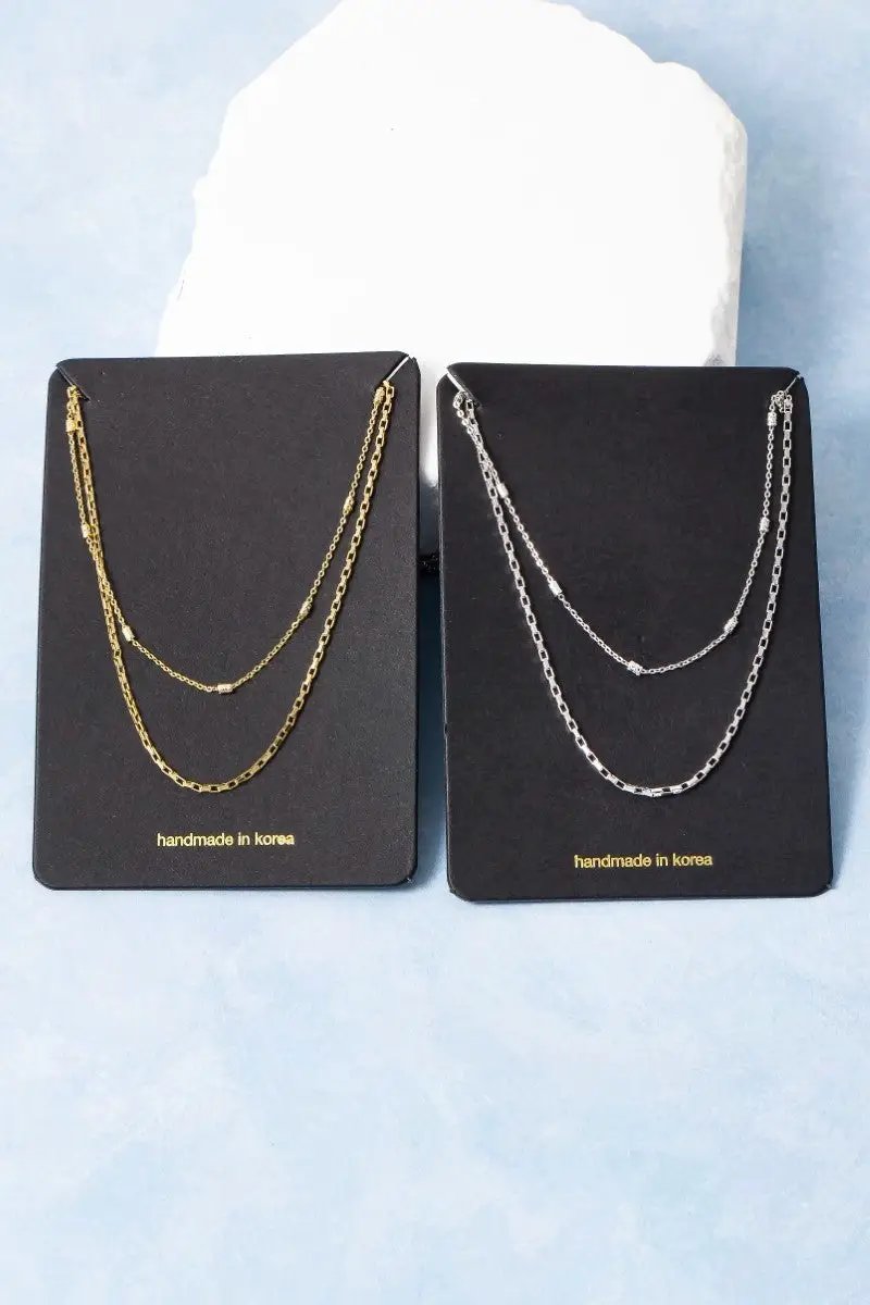 Collar de Cadena de Dos Capas Estilo Minimalista by Fame Accessories