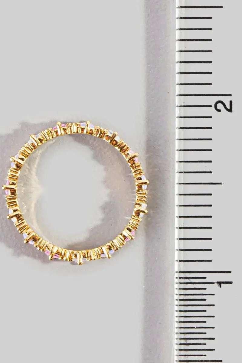 Anillo Cuadrado Chapado en Oro con Circonitas by Fame Accessories