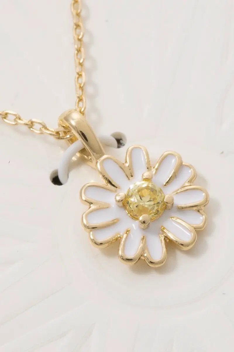 Collar con Colgante de Flores y Lazos con Circonitas by Fame Accessories