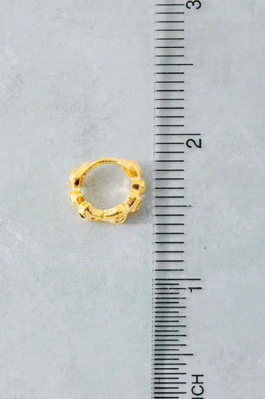 Gold Dipped Vibrant Studded Hoop Earrings by Fame Accessories