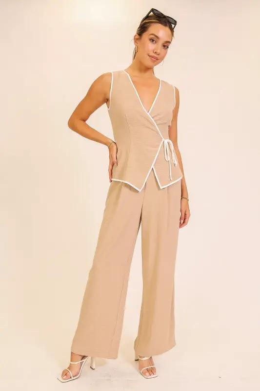 Top Cruzado Musa del Desierto con Contraste - Ropa Elegante para Mujer by TIMING