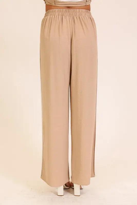 Pantalones Anchos Desert Muse con Contraste - Elegancia y Comodidad by TIMING
