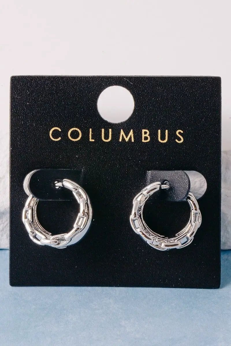 Pendientes de Aro Doble Huggie con Cadena Mixta Bañados en Oro by Fame Accessories
