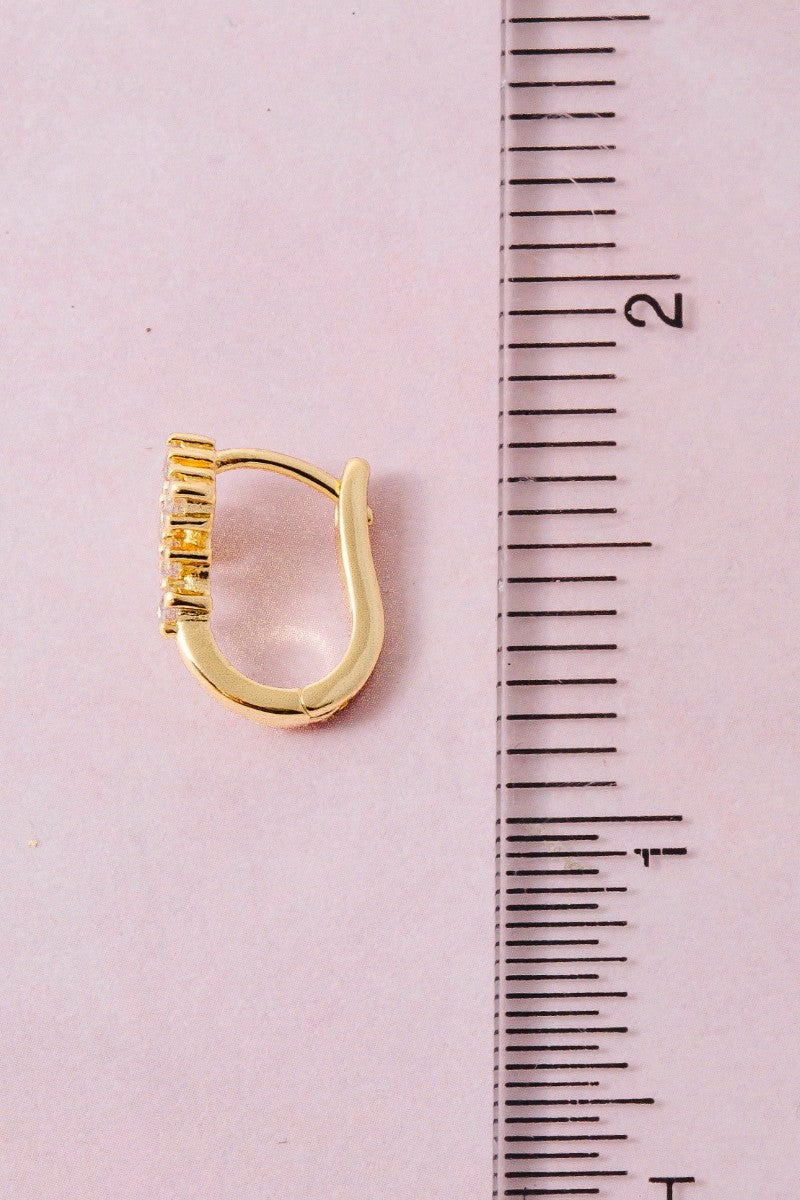 Arracadas Huggie de Doble Fila con Cristales Bañadas en Oro by Fame Accessories