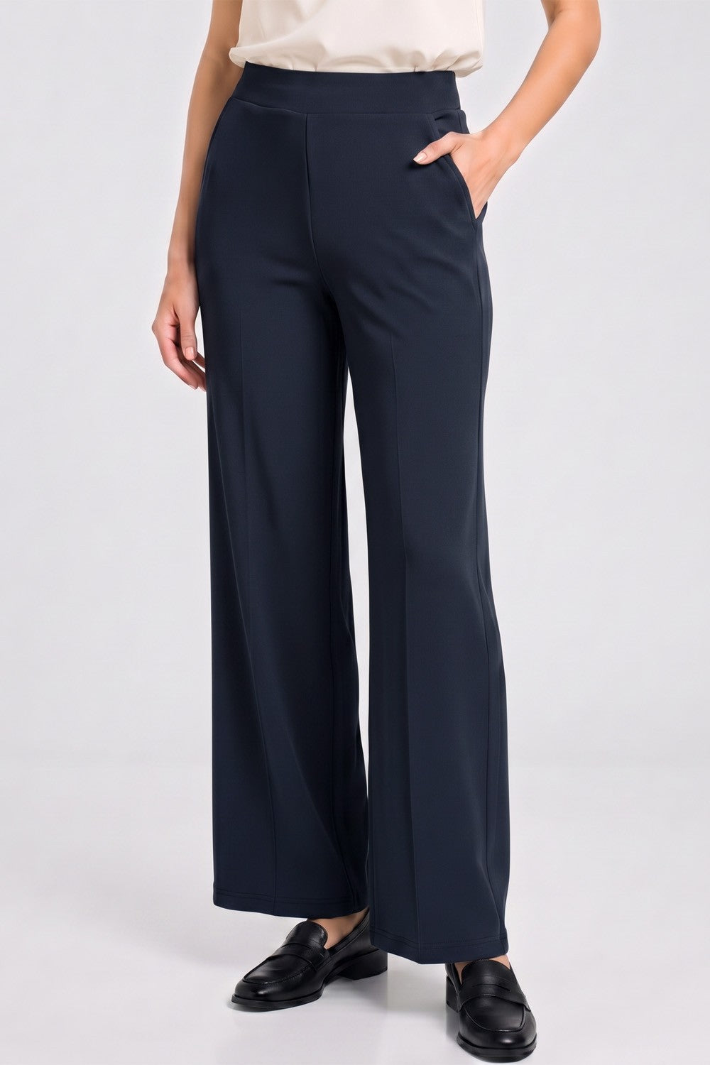 Pantalones Rectos de Scuba Elástico - Elegancia Curvy Boutique