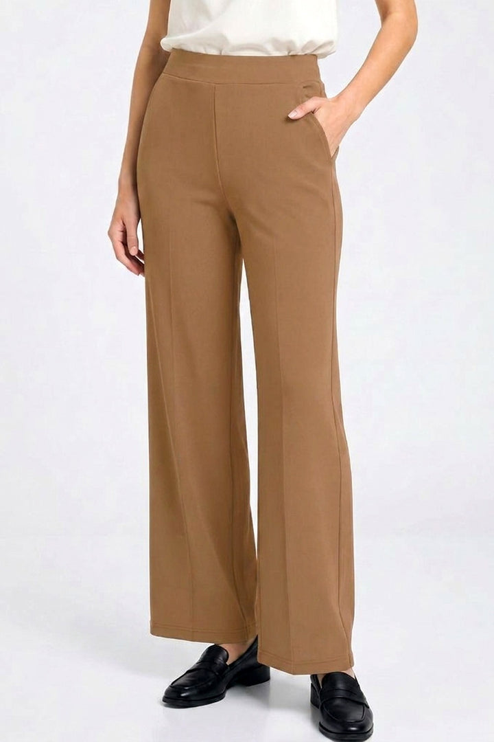 Pantalones Rectos de Scuba Elástico - Elegancia Curvy Boutique