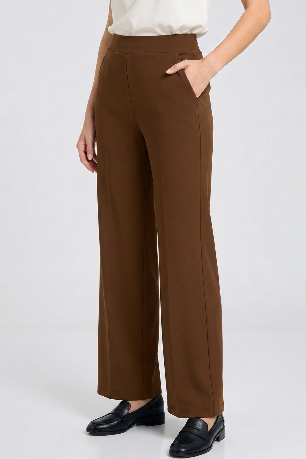 Pantalones Rectos de Scuba Elástico - Elegancia Curvy Boutique