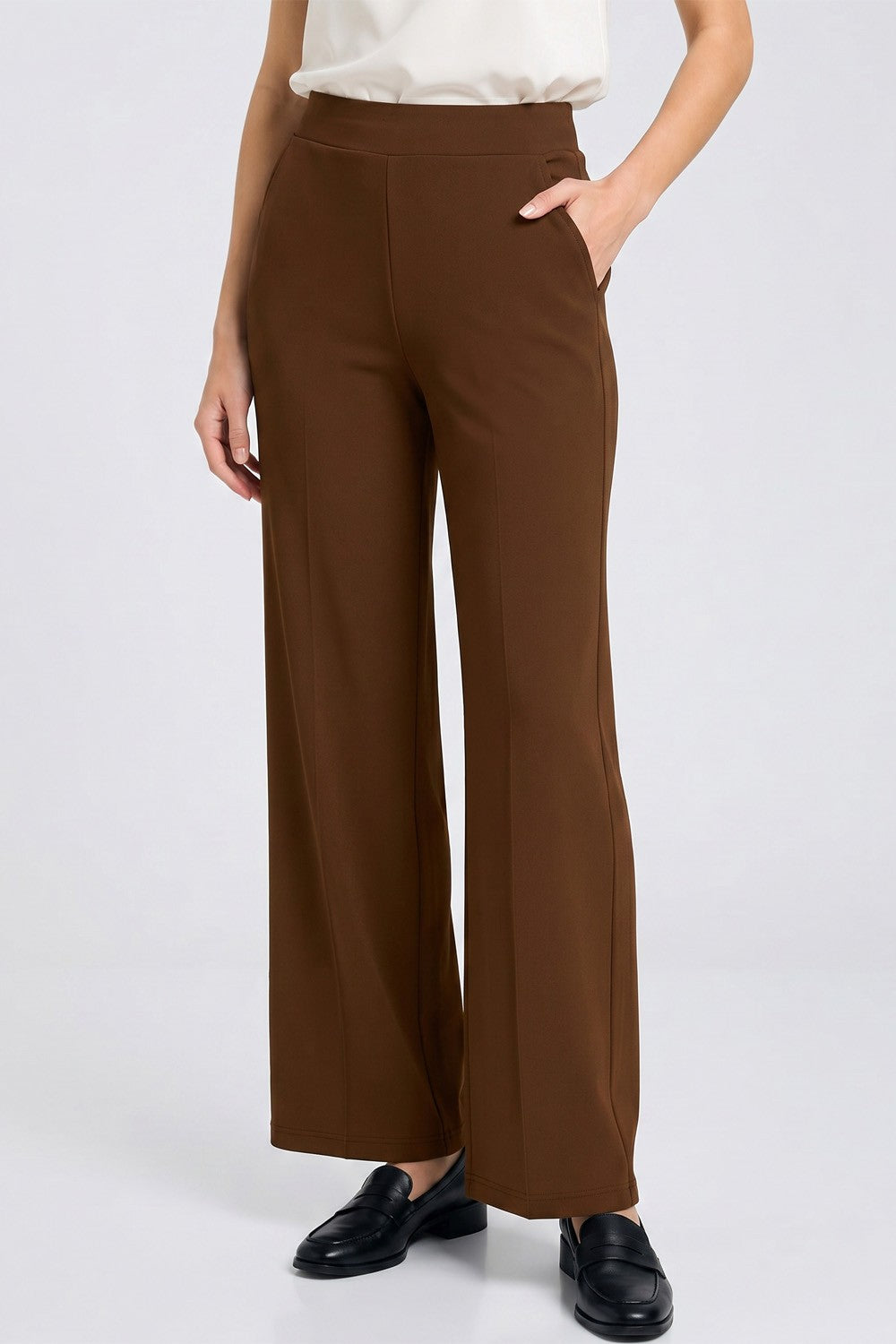 Pantalones Rectos de Scuba Elástico - Elegancia Curvy Boutique
