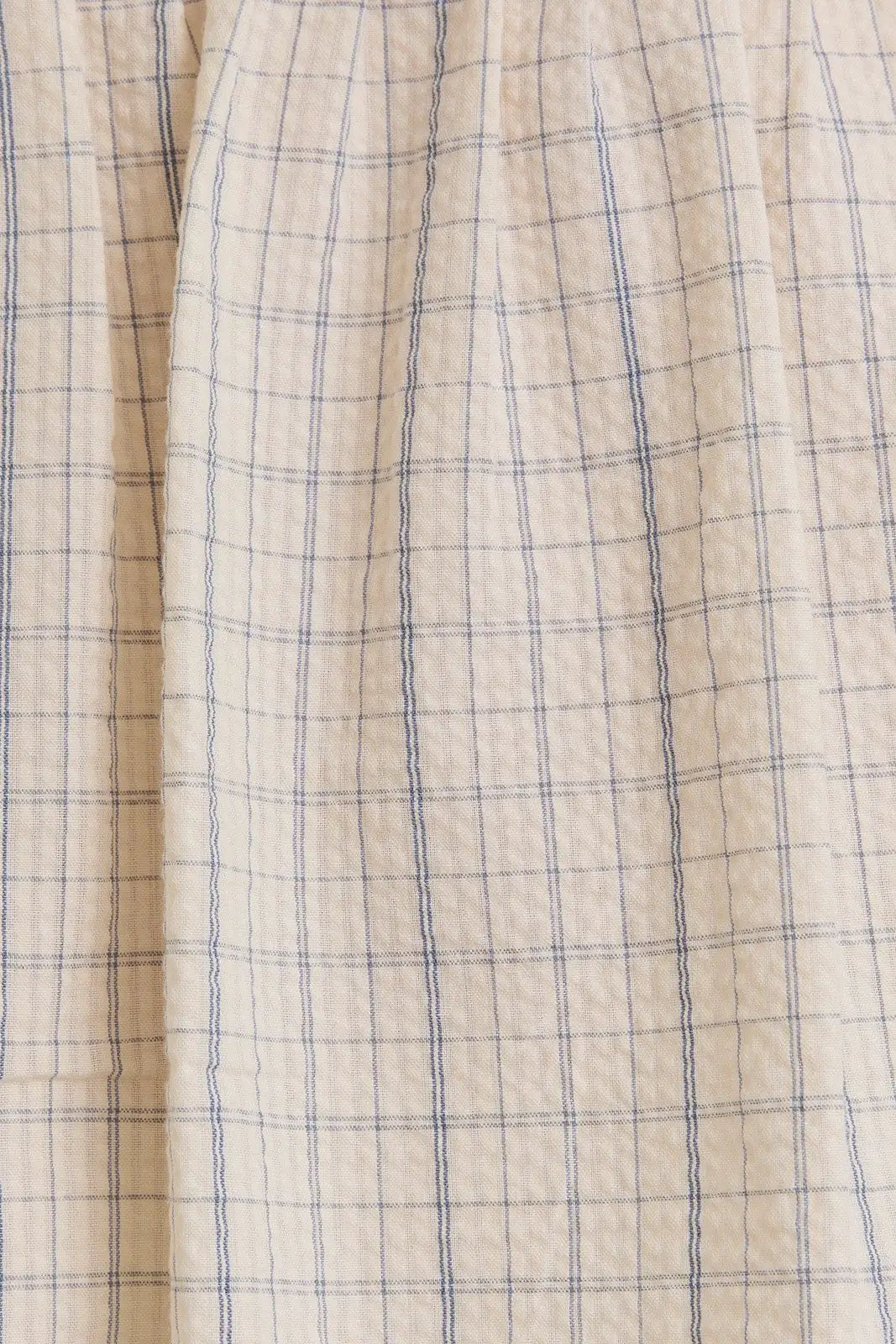 Gilli Ruffle Sleeve Pleated Cotton Top – Woven Check Babydoll Blouse - Short Sets