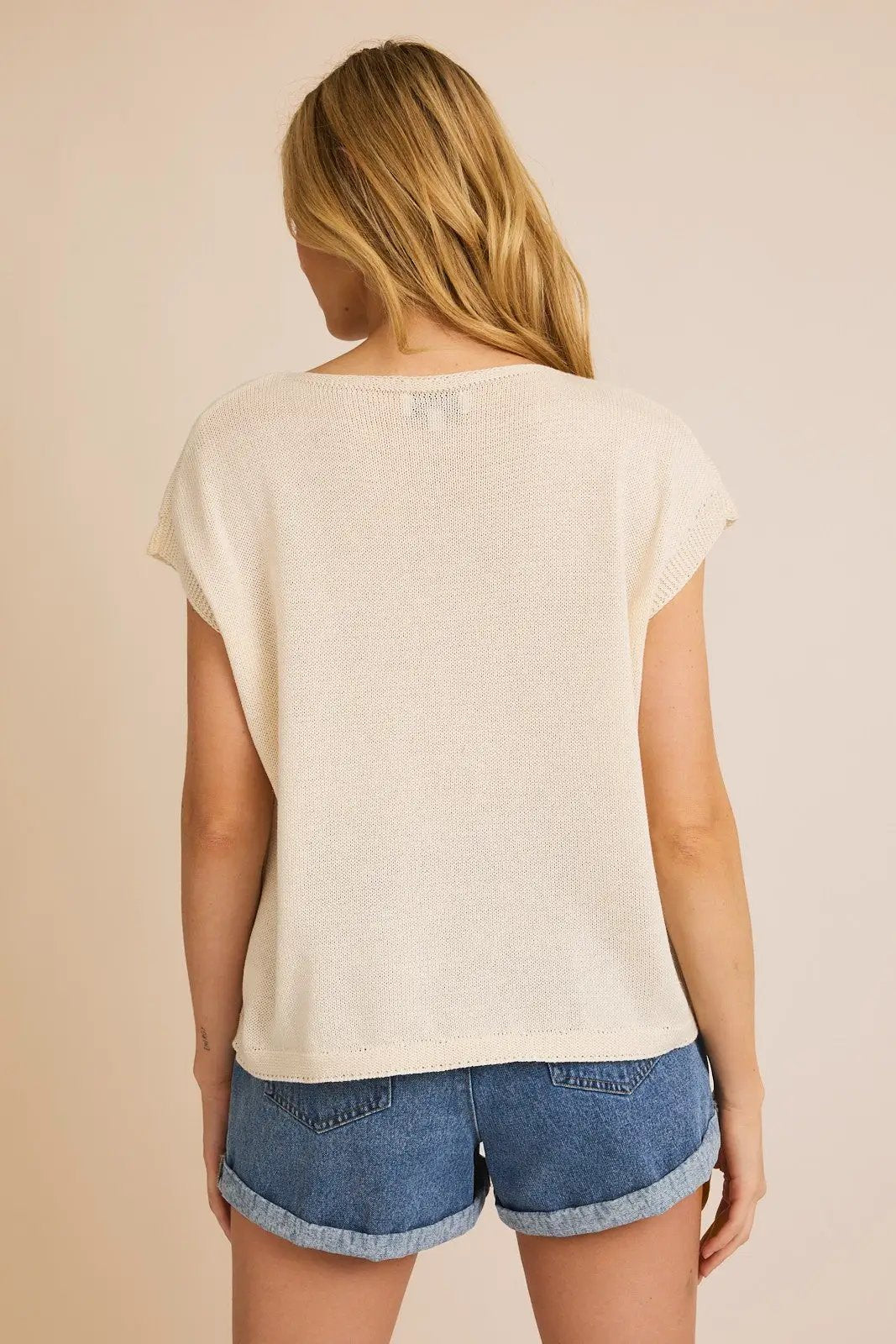 Gilli Round Neck Sleeveless Orange Patch Knit Top – Fruit Graphic Sweater Vest Top - Sweaters