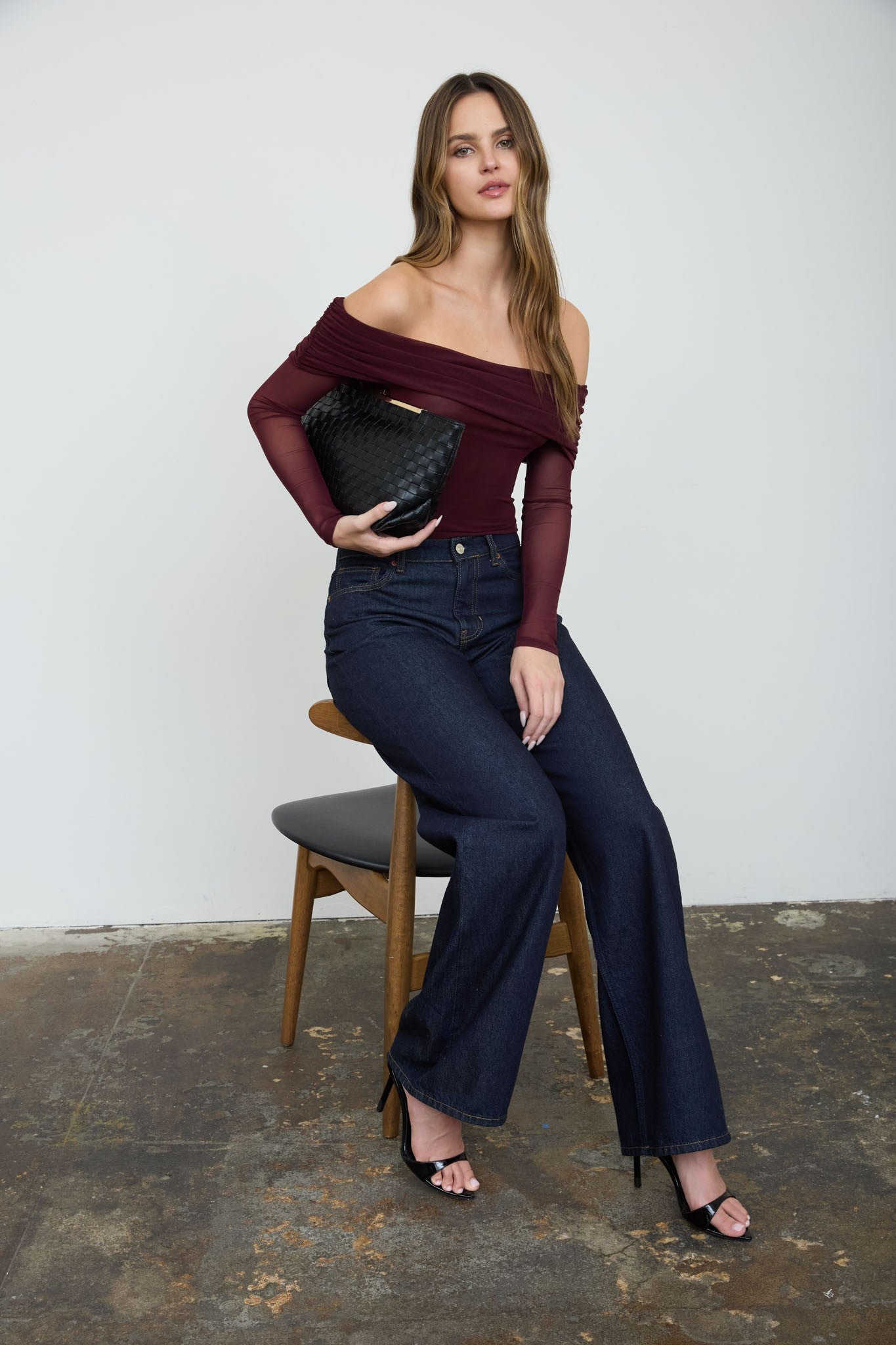 Body de Malla Transparente con Hombros Descubiertos - Estilo Boutique