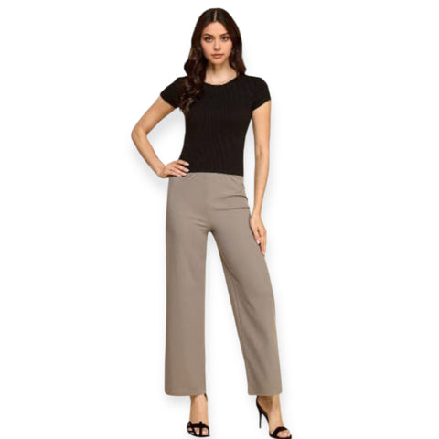 Pantalón Ligero de Mujer Color Gris Beige– Elegante y Cómodo para Oficina o Casual