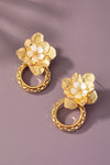 Pendientes colgantes de flores y aro