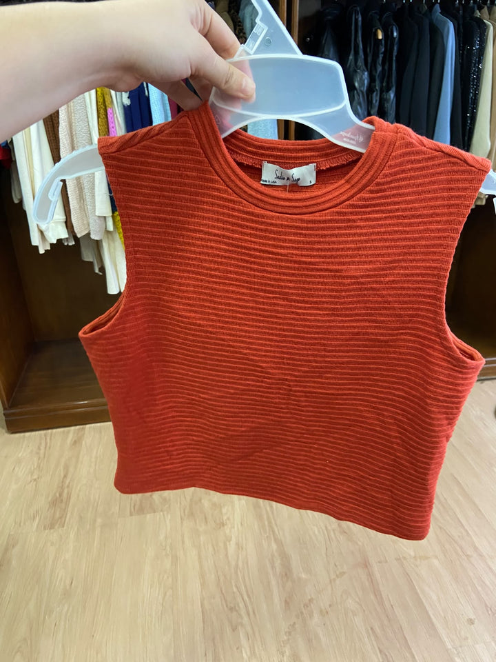Top Rojo Sin Mangas de Canalé - Estilo Boutique