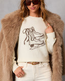 Suéter Tejido con Diseño de Patines de Hielo