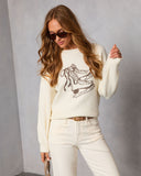 Suéter Tejido con Diseño de Patines de Hielo