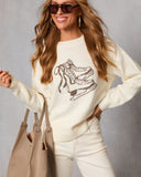 Suéter Tejido con Diseño de Patines de Hielo