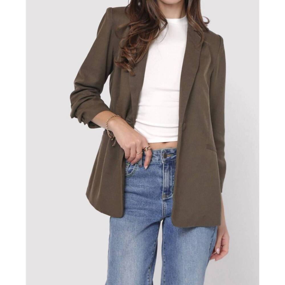 Blazer Sastre Marrón con Mangas Remangadas - Estilo Boutique