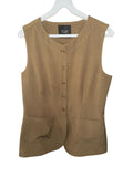 Chaleco Top Cafe Botones Dorados