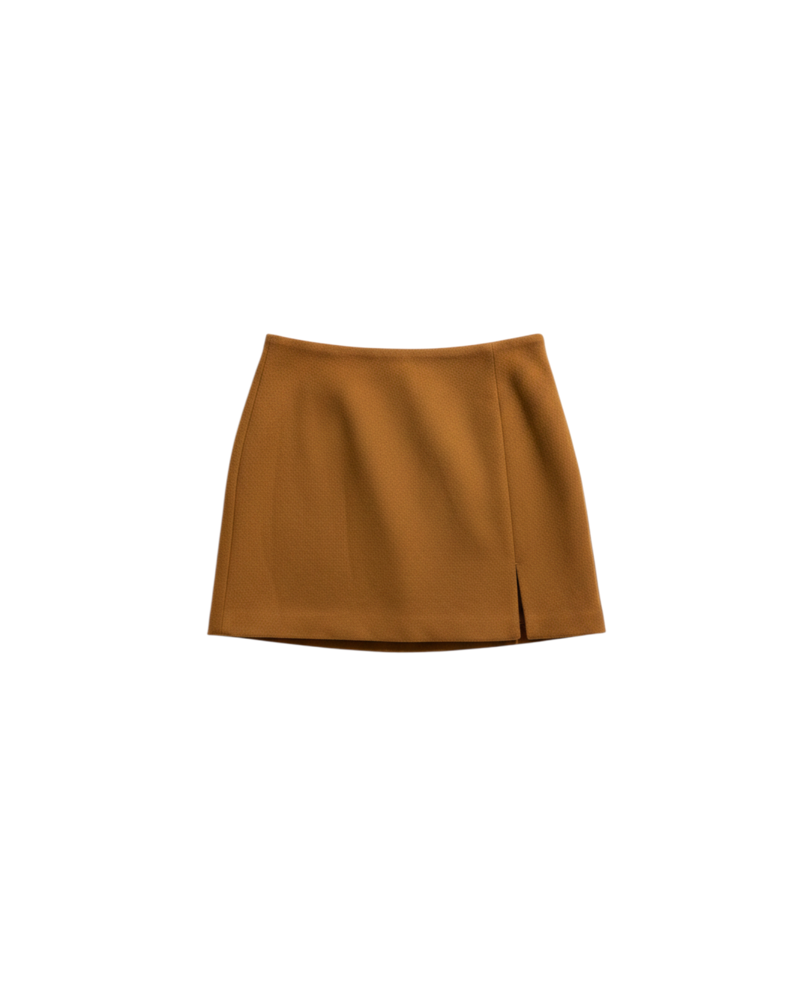 Minifalda Yanet Collective marrón con diseño asimétrico y abertura lateral en tejido de textura suave