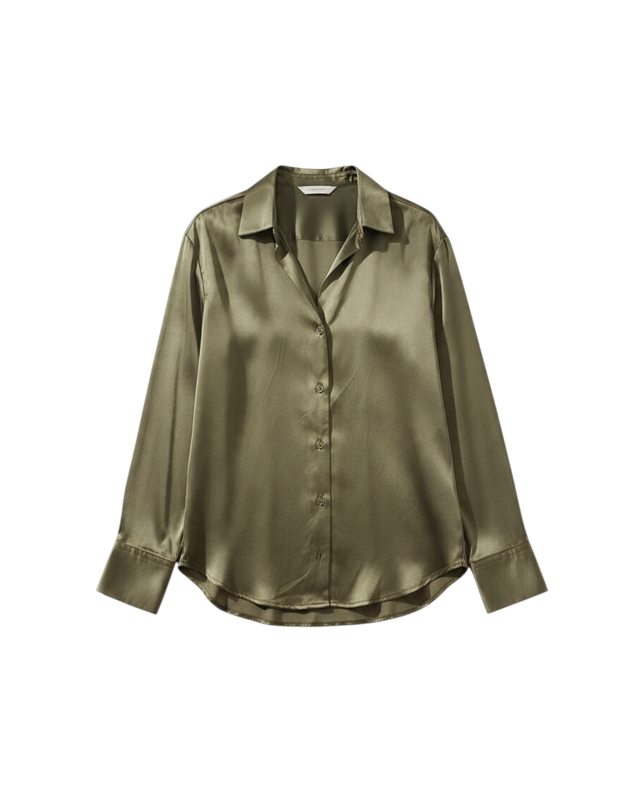 Camisa de Botones Olive con Puños Doblados - Estilo Boutique