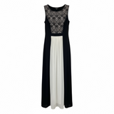 Vestido negro con blanco largo