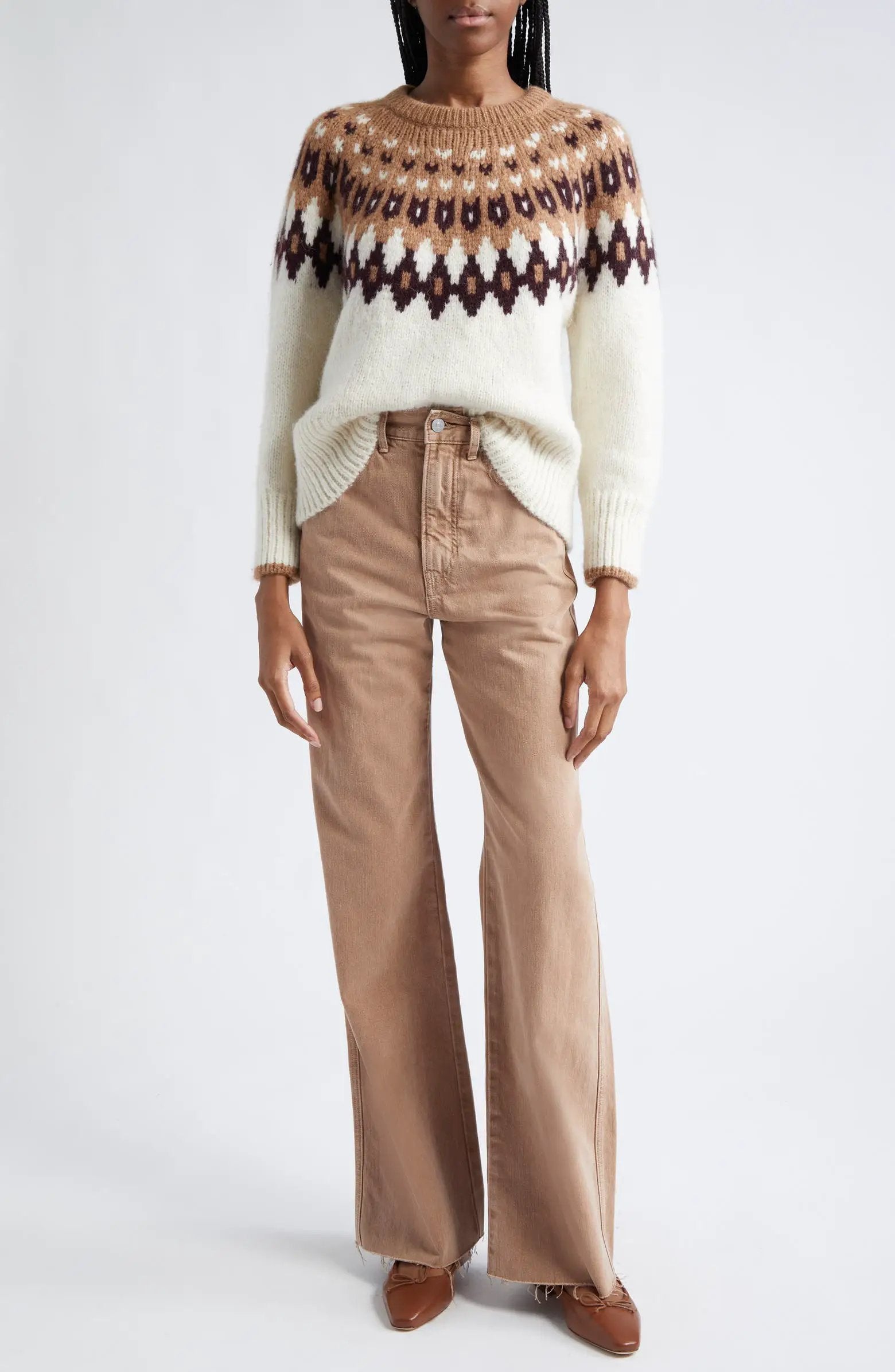 Suéter estilo Fair Isle – cuello redondo y diseño invernal by Yanet Collective