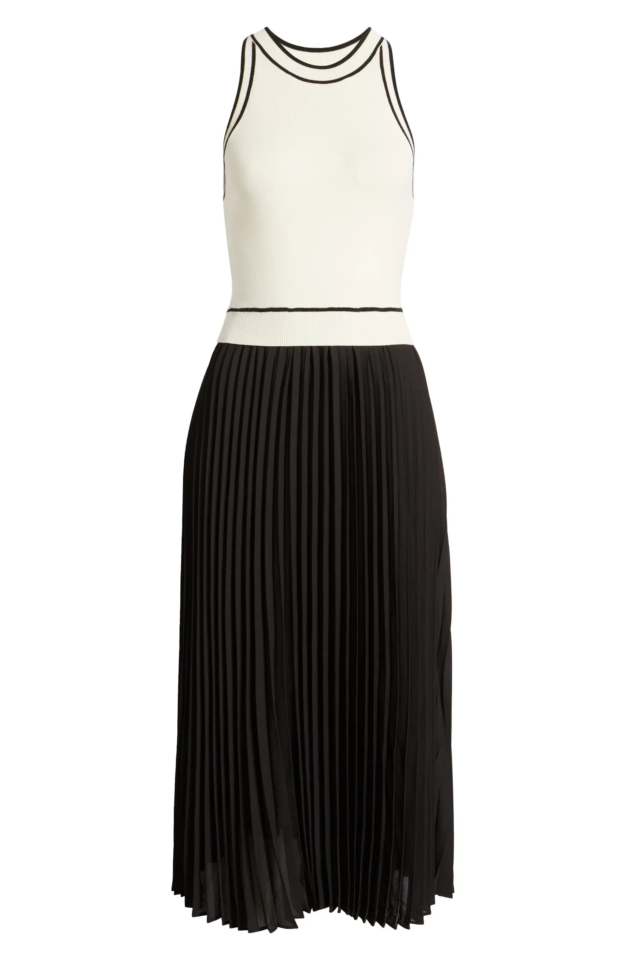 Vestido Maxi Blanco con Negro Sin Mangas by Yanet Collective