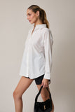 Blusa Camisa Blanca Oversize de Mujer | Camisa Manga Larga Clásica – Estilo Casual Chic