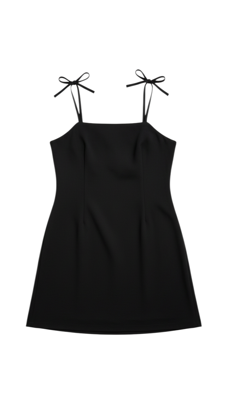 Vestido Bodycon Negro con Tirantes Ajustables - Estilo Boutique