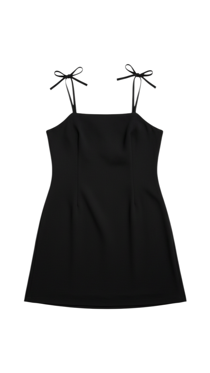Vestido Bodycon Negro con Tirantes Ajustables - Estilo Boutique