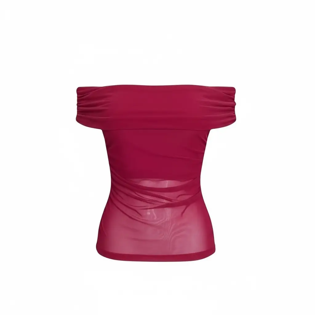 Blusa Mesh Top off shoulder de malla fruncida para mujer | Elegante y moderno | Varios colores by Yanet Collective