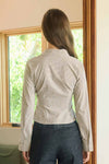 Camisa Blusa de Mujer Cuadros Manga Larga Stretch Elegante Casual