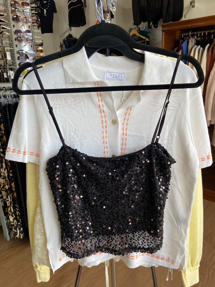 Top Corto de Tirantes con Lentejuelas - Estilo Boutique