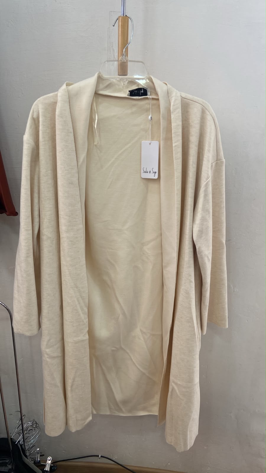 Cárdigan Kimono Crema Abierto con Mangas 3/4 - Estilo Boutique